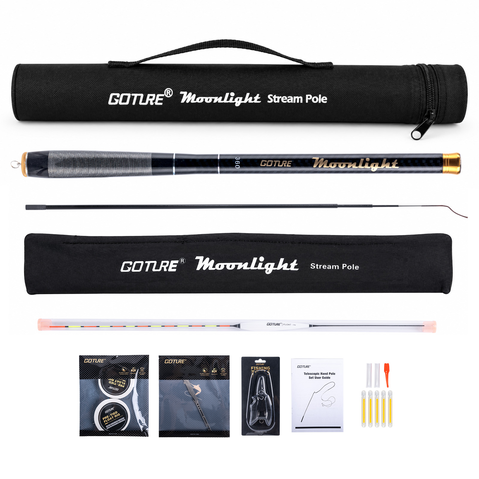 Fishing Equipment Bag - Goture Telescopic Stream Rod with tackle